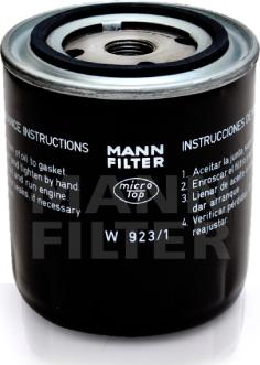 Mann-Filter W 923/1 - Eļļas filtrs autodraugiem.lv