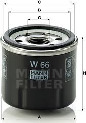 Mann-Filter W 66 - Eļļas filtrs autodraugiem.lv