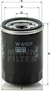 Mann-Filter W 610/9 - Eļļas filtrs autodraugiem.lv