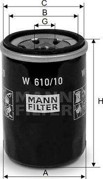 Mann-Filter W 610/10 - Eļļas filtrs autodraugiem.lv