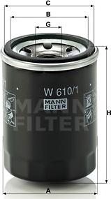Mann-Filter W 610/1 - Eļļas filtrs autodraugiem.lv