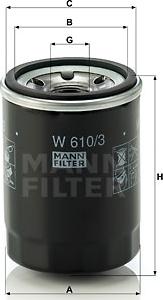 Mann-Filter W 610/3 - Eļļas filtrs autodraugiem.lv