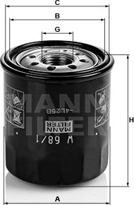 Mann-Filter W 68/1 - Eļļas filtrs autodraugiem.lv