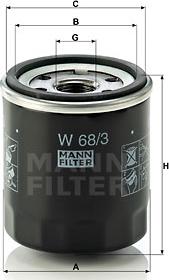 Mann-Filter W 68/3 - Eļļas filtrs autodraugiem.lv