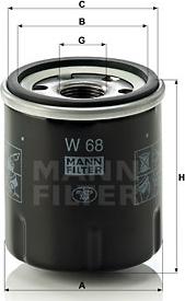Mann-Filter W 68 - Eļļas filtrs autodraugiem.lv
