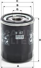 Mann-Filter W 67 - Eļļas filtrs autodraugiem.lv