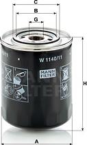 Mann-Filter W 1140/11 - Eļļas filtrs autodraugiem.lv