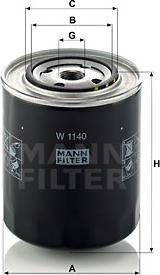Mann-Filter W 1140 - Eļļas filtrs autodraugiem.lv