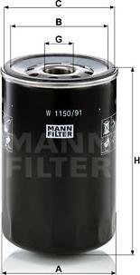 Mann-Filter W 1150/91 - Filtrs, Hidropacēlāja sistēma autodraugiem.lv