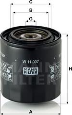 Mann-Filter W 11 007 - Eļļas filtrs autodraugiem.lv