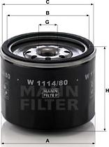 Mann-Filter W 1114/80 - Eļļas filtrs autodraugiem.lv