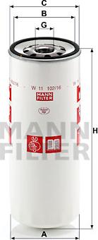 Mann-Filter W 11 102/16 - Eļļas filtrs autodraugiem.lv
