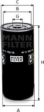 Mann-Filter W 11 102/18 - Eļļas filtrs autodraugiem.lv