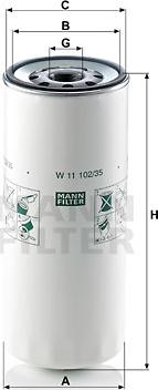 Mann-Filter W 11 102/35 - Eļļas filtrs autodraugiem.lv