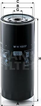 Mann-Filter W 11 102/37 - Eļļas filtrs autodraugiem.lv