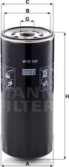 Mann-Filter W 11 102 - Eļļas filtrs autodraugiem.lv
