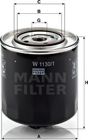 Mann-Filter W 1130/1 - Eļļas filtrs autodraugiem.lv