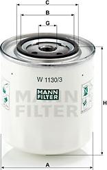 Mann-Filter W 1130/3 - Eļļas filtrs autodraugiem.lv