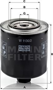 Mann-Filter W 1130/2 - Eļļas filtrs autodraugiem.lv