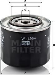 Mann-Filter W 1126 - Eļļas filtrs autodraugiem.lv