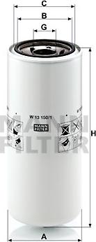 Mann-Filter W 13 150/1 - Eļļas filtrs autodraugiem.lv