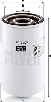 Mann-Filter W 12 205 - Eļļas filtrs autodraugiem.lv