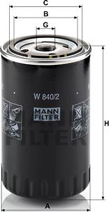 Mann-Filter W 840/2 - Eļļas filtrs autodraugiem.lv