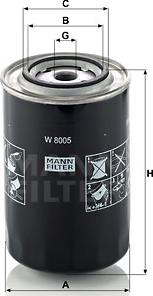 Mann-Filter W 8005 - Eļļas filtrs autodraugiem.lv