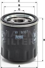 Mann-Filter W 8027 - Eļļas filtrs autodraugiem.lv