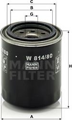 Mann-Filter W 814/80 - Eļļas filtrs autodraugiem.lv