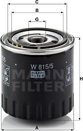 Mann-Filter W 815/5 - Eļļas filtrs autodraugiem.lv