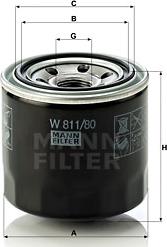 Mann-Filter W 811/80 - Eļļas filtrs autodraugiem.lv