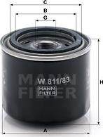 Mann-Filter W 811/83 - Eļļas filtrs autodraugiem.lv