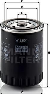 Mann-Filter W 830/1 - Eļļas filtrs autodraugiem.lv