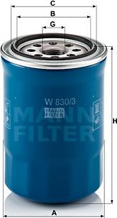Mann-Filter W 830/3 - Eļļas filtrs autodraugiem.lv