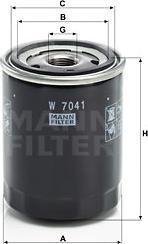 Mann-Filter W 7041 - Eļļas filtrs autodraugiem.lv