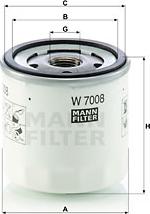 Mann-Filter W 7008 - Eļļas filtrs autodraugiem.lv