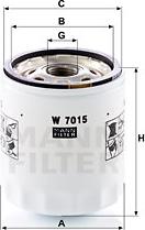 Mann-Filter W 7015 - Eļļas filtrs autodraugiem.lv