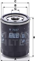 Mann-Filter W 7037 - Eļļas filtrs autodraugiem.lv