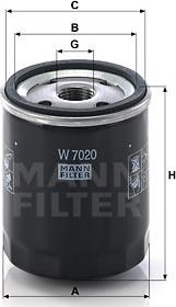 Mann-Filter W 7020 - Eļļas filtrs autodraugiem.lv