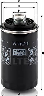 Mann-Filter W 719/45 - Eļļas filtrs autodraugiem.lv
