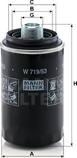 Mann-Filter W 719/53 - Eļļas filtrs autodraugiem.lv