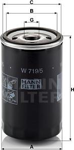 Mann-Filter W 719/5 - Eļļas filtrs autodraugiem.lv