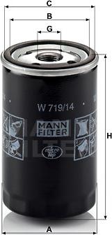 Mann-Filter W 719/14 - Eļļas filtrs autodraugiem.lv