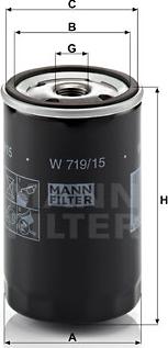 Mann-Filter W 719/15 - Eļļas filtrs autodraugiem.lv