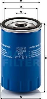 Mann-Filter W 719/11 - Eļļas filtrs autodraugiem.lv