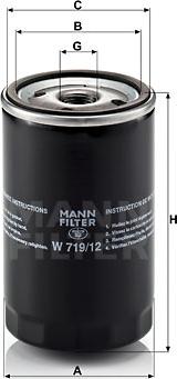 Mann-Filter W 719/12 - Eļļas filtrs autodraugiem.lv