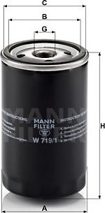 Mann-Filter W 719/1 - Eļļas filtrs autodraugiem.lv