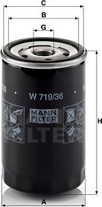 Mann-Filter W 719/36 - Eļļas filtrs autodraugiem.lv