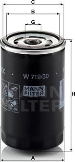 Mann-Filter W 719/30 - Eļļas filtrs autodraugiem.lv